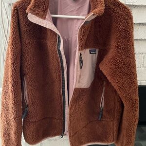 Patagonia Brown and Pink Fleece Jacket